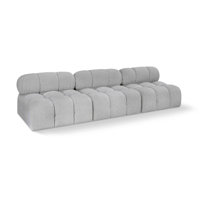 Meridian Furniture Ames Grey Boucle Fabric Sofa MRD-611GREY-S102B