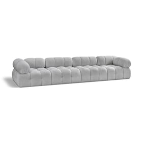 Meridian Furniture Ames Grey Boucle Fabric Modular 4pc Sofa