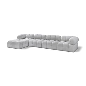 Meridian Furniture Ames Grey Boucle Fabric Modular 5pc Sectional