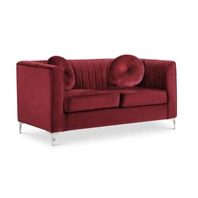 Meridian Furniture Isabelle Burgundy Velvet Loveseat