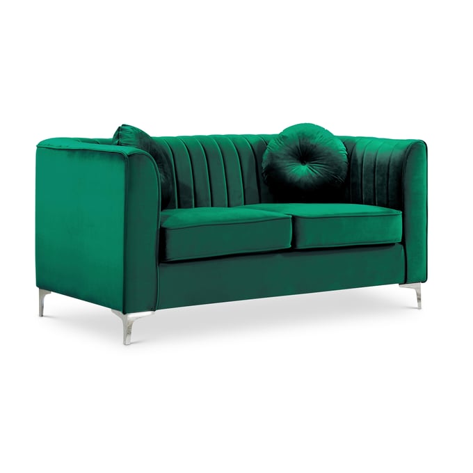 Meridian Furniture Isabelle Green Velvet Loveseat MRD-612GREEN-L