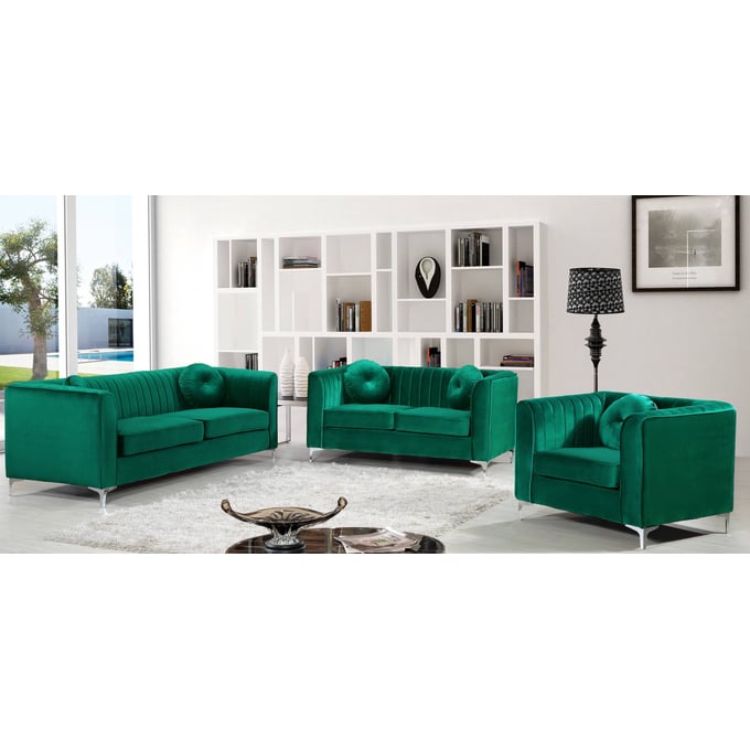 Meridian Furniture Isabelle Green 3pc Living Room Set MRD-612-GRN-LR-S1