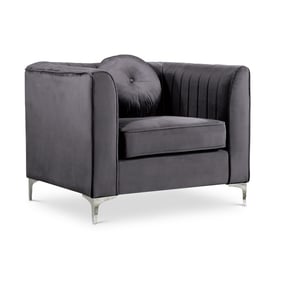 Meridian Furniture Isabelle Grey Velvet Chair