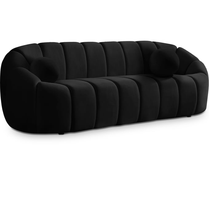 Meridian Furniture Elijah Black Velvet Sofa MRD-613BLACK-S