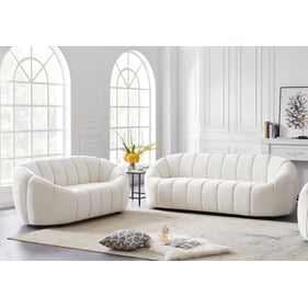 Meridian Furniture Elijah Cream Velvet 2pc Living Room Set