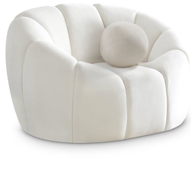 Meridian Furniture Elijah Cream Velvet Chair MRD-613CREAM-C