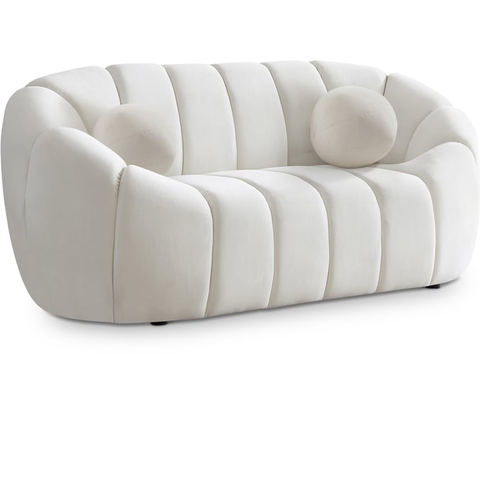 Meridian Furniture Elijah Cream Velvet Loveseat MRD-613CREAM-L