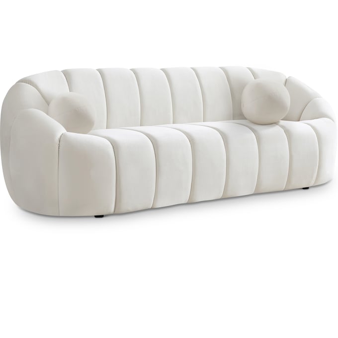 Meridian Furniture Elijah Cream Velvet Sofa MRD-613CREAM-S