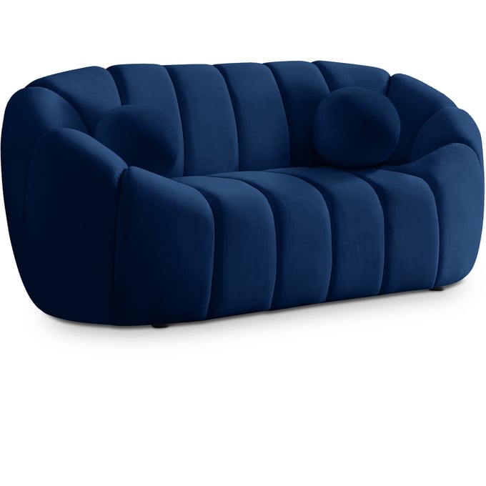 Meridian Furniture Elijah Navy Velvet Loveseat MRD-613NAVY-L