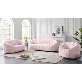 Meridian Furniture Elijah Pink Velvet 3pc Living Room Set