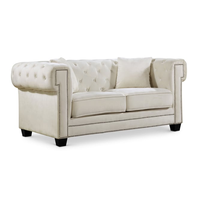 Meridian Furniture Bowery Cream Velvet Loveseat MRD-614CREAM-L