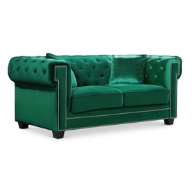 Meridian Furniture Bowery Green Velvet Loveseat