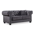 Bowery Grey Velvet Loveseat