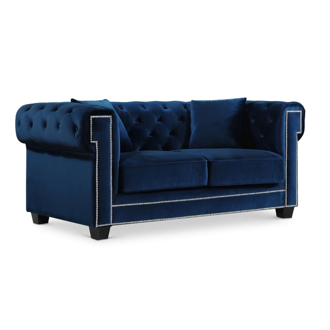 Design Edge Mallanganee  Navy Velvet Loveseat DE-21990374