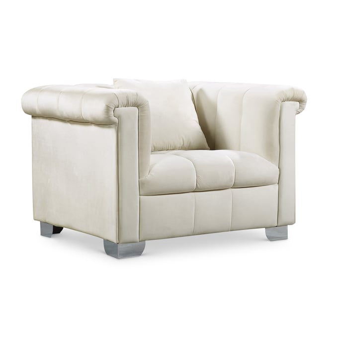 Meridian Furniture Kayla Cream Velvet Chair MRD-615CREAM-C