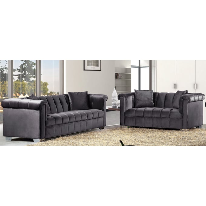 Meridian Furniture Kayla Grey 2pc Living Room Set MRD-615-GRY-LR-SET2