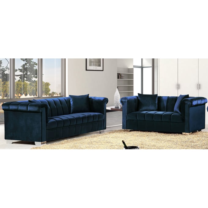 Meridian Furniture Kayla Navy 2pc Living Room Set MRD-615-NVY-LR-SET2