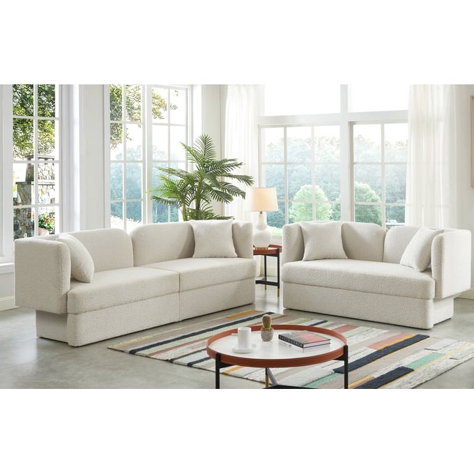 Meridian Furniture Marcel Cream 2pc Living Room Set MRD-616Cream-LR-S2