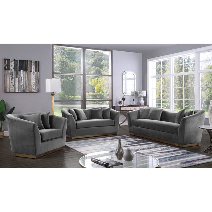 Meridian Furniture Arabella Grey 3pc Living Room Set MRD-617Grey-LR-S2