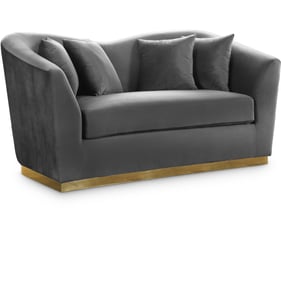 Meridian Furniture Arabella Grey Velvet Loveseat