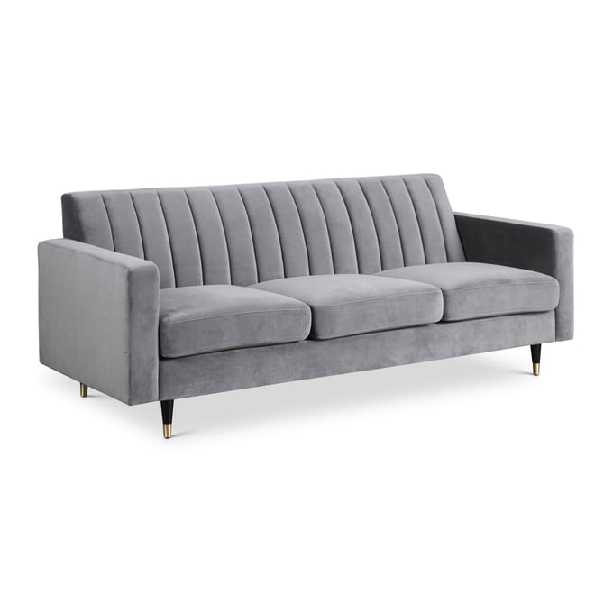 Meridian Furniture Lola Grey Velvet Sofa MRD-619GREY-S