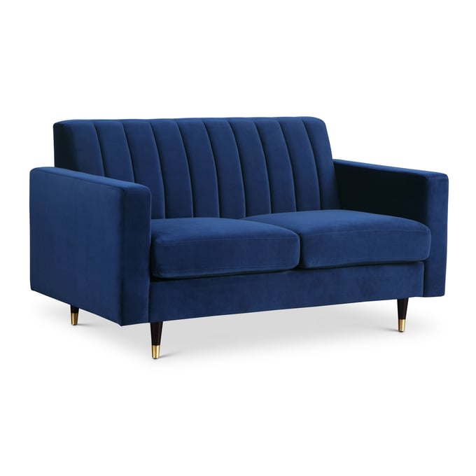 Design Edge Warialda  Navy Velvet Loveseat DE-22779970