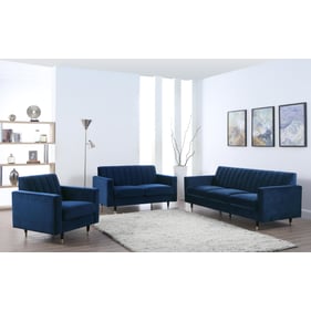 Design Edge Warialda  Navy Velvet 3pc Living Room Set