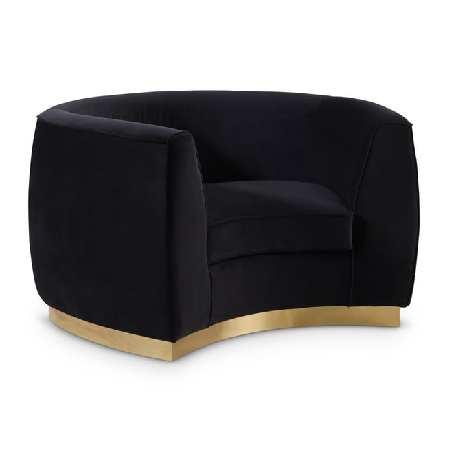 Meridian Furniture Julian Black Velvet Gold Chair MRD-620BLACK-C