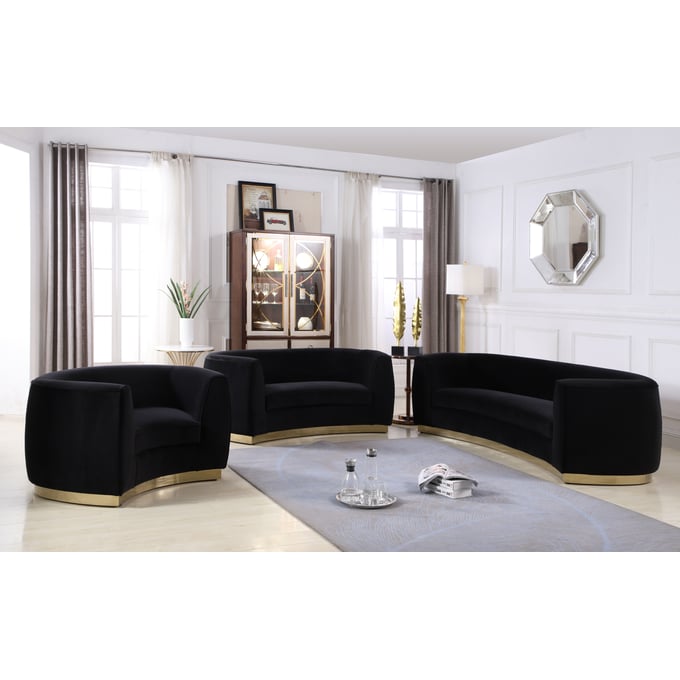 Design Edge Trundle  Black 3pc Living Room Set DE-22610283