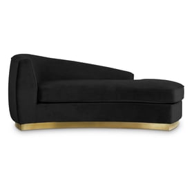 Meridian Furniture Julian Black Velvet Gold Chaise