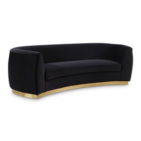 Meridian Furniture Julian Black Velvet Gold Sofa