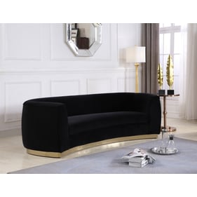 Meridian Furniture Julian Black Velvet Gold Sofa