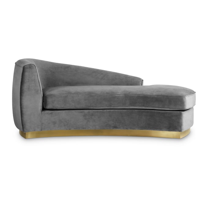 Design Edge Trundle  Grey Velvet Gold Base Chaise DE-22779543