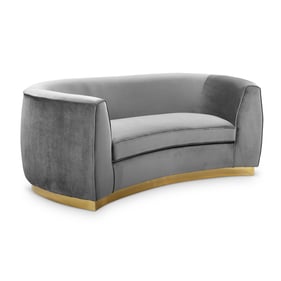 Meridian Furniture Julian Grey Velvet Gold Loveseat