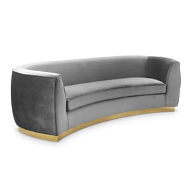 Meridian Furniture Julian Grey Velvet Gold Sofa