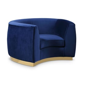 Meridian Furniture Julian Navy Velvet Gold Chair