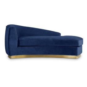 Meridian Furniture Julian Navy Velvet Gold Chaise