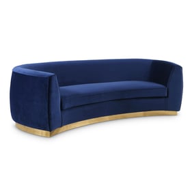 Meridian Furniture Julian Navy Velvet Gold Sofa