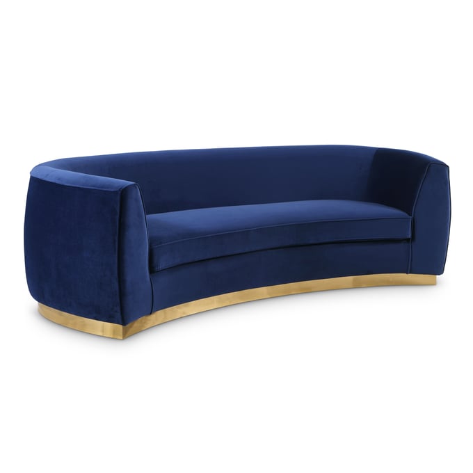 Meridian Furniture Julian Navy Velvet Gold Sofa MRD-620NAVY-S