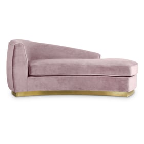 Meridian Furniture Julian Pink Velvet Gold Chaise