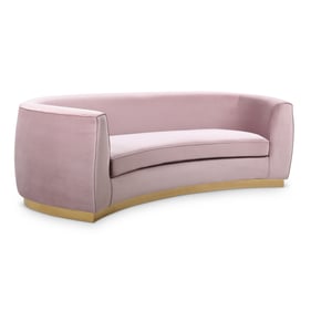 Meridian Furniture Julian Pink Velvet Gold Sofa