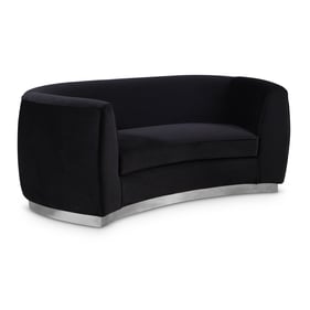 Meridian Furniture Julian Black Velvet Chrome Loveseat