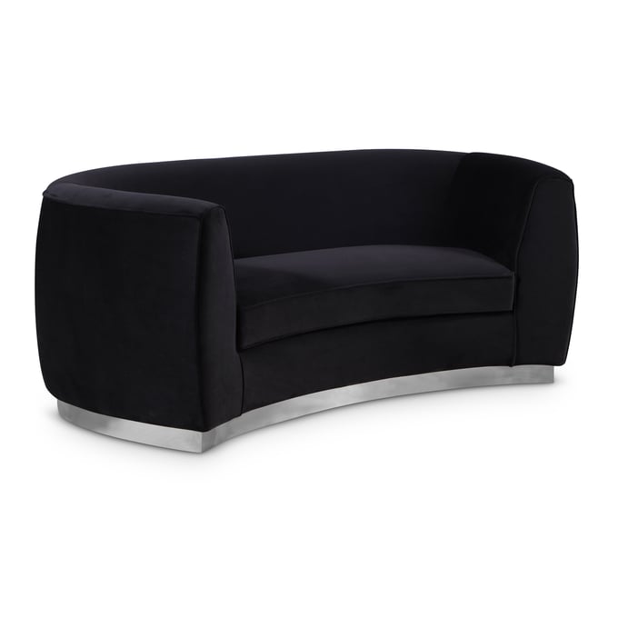 Meridian Furniture Julian Black Velvet Chrome Loveseat MRD-621BLACK-L