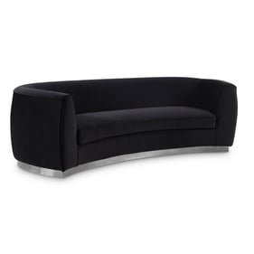 Meridian Furniture Julian Black Velvet Chrome Sofa