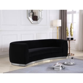 Meridian Furniture Julian Black Velvet Chrome Sofa