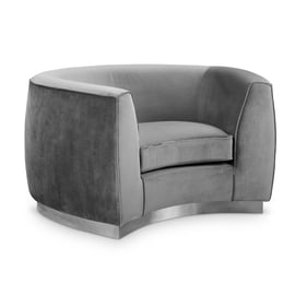 Meridian Furniture Julian Grey Velvet Chrome Chair