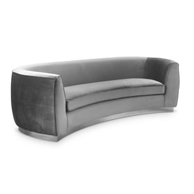 Meridian Furniture Julian Grey Velvet Chrome Sofa