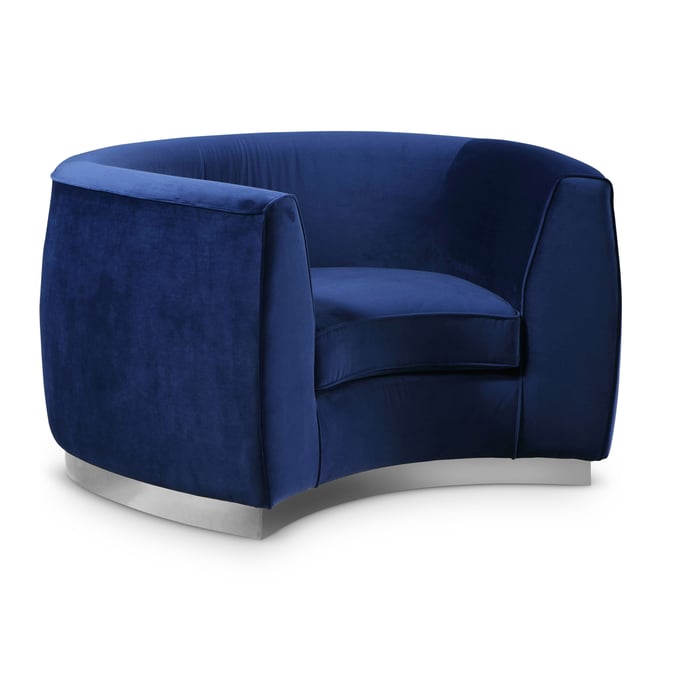 Design Edge Trundle  Navy Velvet Chrome Base Chair DE-22610363