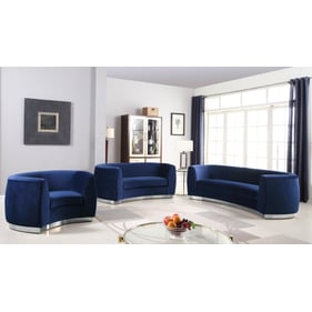 Design Edge Trundle  Navy Chrome 3pc Living Room Set