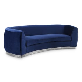 Meridian Furniture Julian Navy Velvet Chrome Sofa